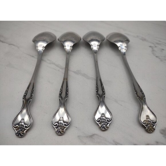 Lot Of 4 EPIC Stainless Oval Place Soup Spoon Masquerade Vintage 7 3/8" Japan - Picture 10 of 10